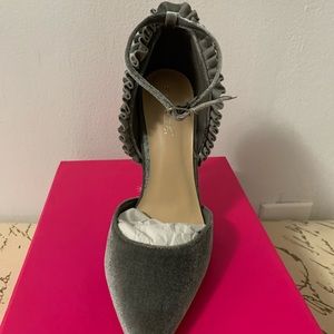Beautiful gray felt high heels